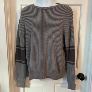 Sage + Steel Men's Gray Sweater with Dark Gray Arm Bands - Size M - NWT